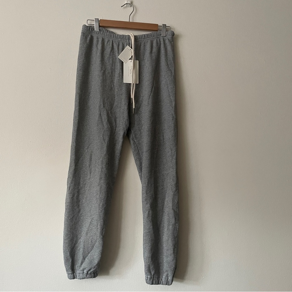 NEW THE GREAT The Stadium Sweatpant Jogger Varsity Gray Cotton Size Small (1) - Picture 7 of 12
